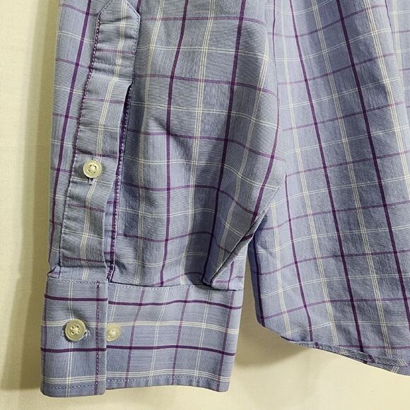 Van Heusen Mens Dress Flex Shirt 18.5 36/37 Reg Blue Oeko Tex Button Long Sleeve - Picture 6 of 13